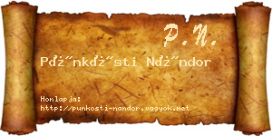 Pünkösti Nándor névjegykártya